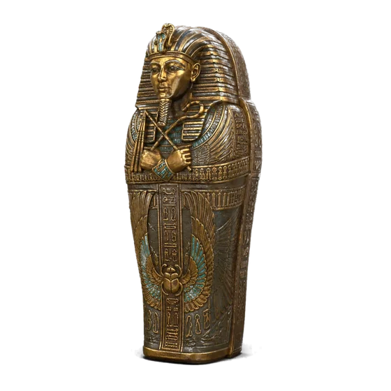 Small painted sarcophagus with a gilded mask